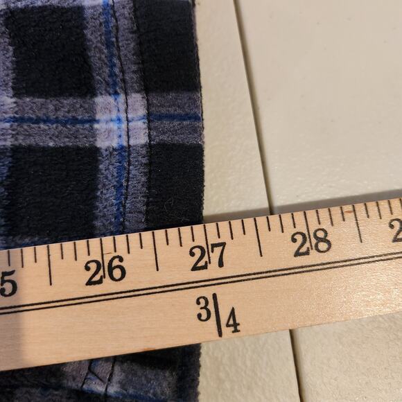 Nautica Sleepwear Mens Navy Blue Plaid Fleece Sleep Pants Size Large Cozy - Picture 11 of 13